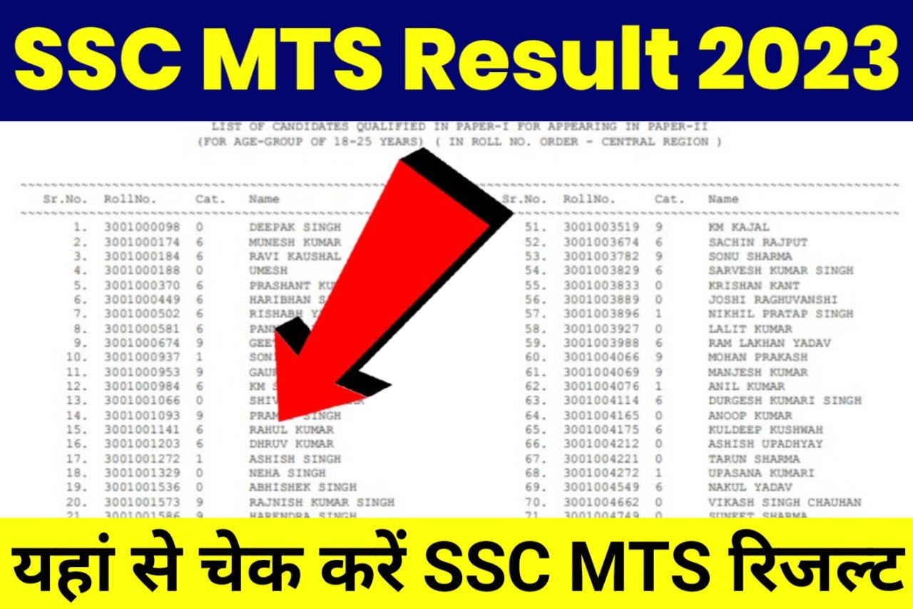 SSC MTS 2023 Result: एसएससी एमटीएस का रिजल्ट यहां से चेक करें