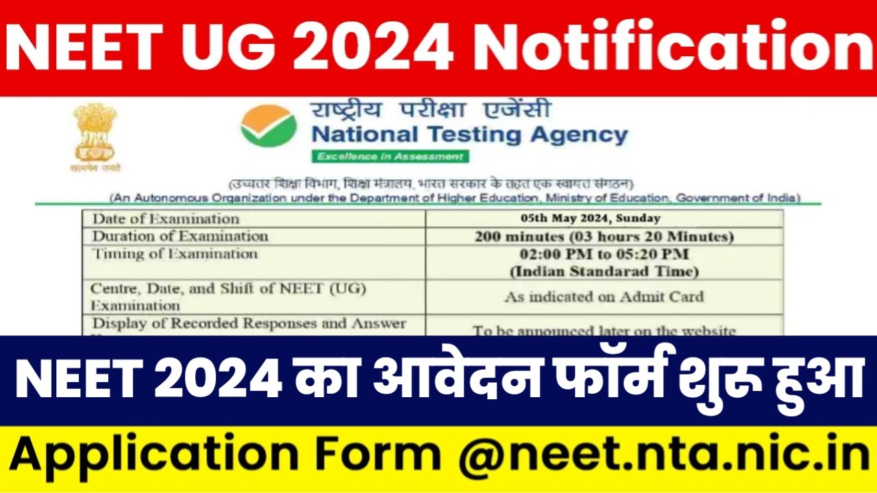 NEET Exam 2024: नीट 2024 परीक्षा का आवेदन फार्म शुरू, यहां से करें आवेदन